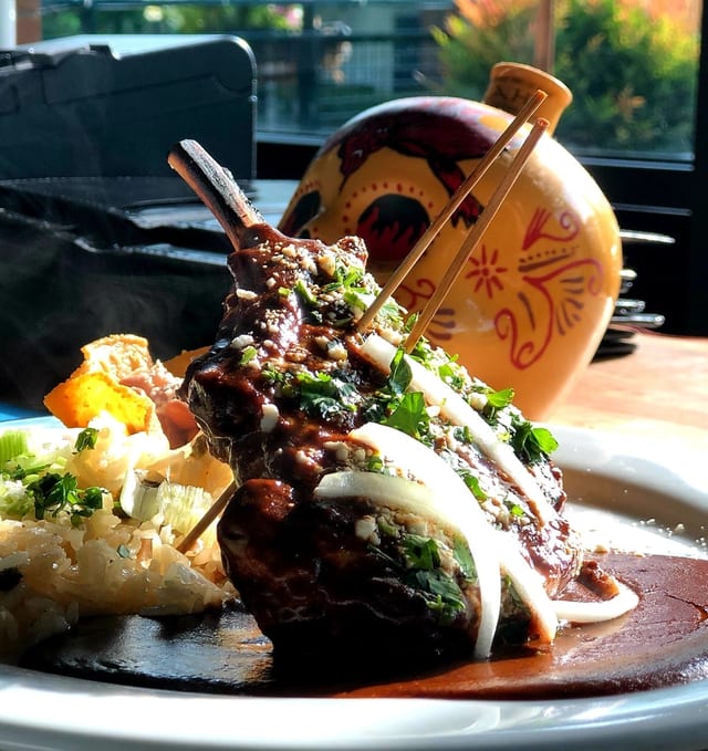 Bone-In Pork Chop in Mole.