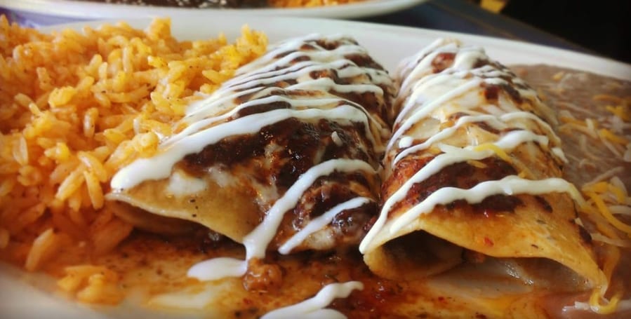 Lunch Salmon Enchiladas.