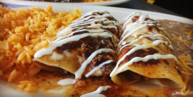 Lunch Salmon Enchiladas.