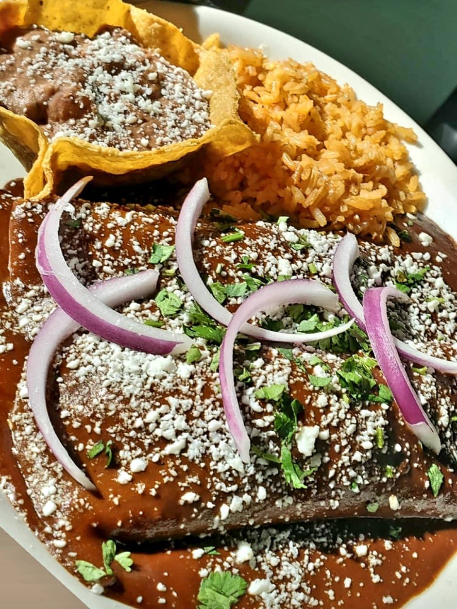 Mole Chihuahua Enchiladas.