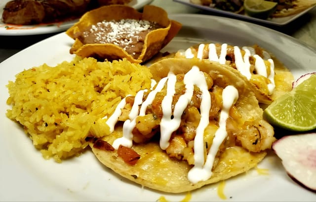Lunch Taco Plate Shrimp.